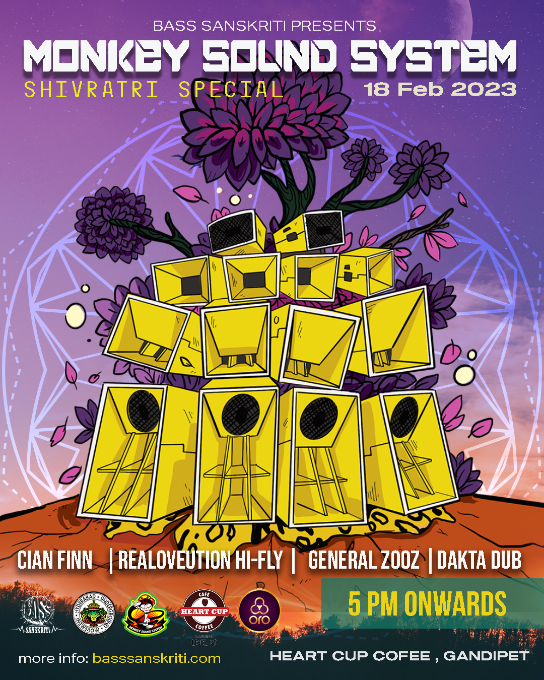 Bass Sanskriti presents Monkey Sound System at Heart Cup Coffee Gandipet: Special Shivratri Edition