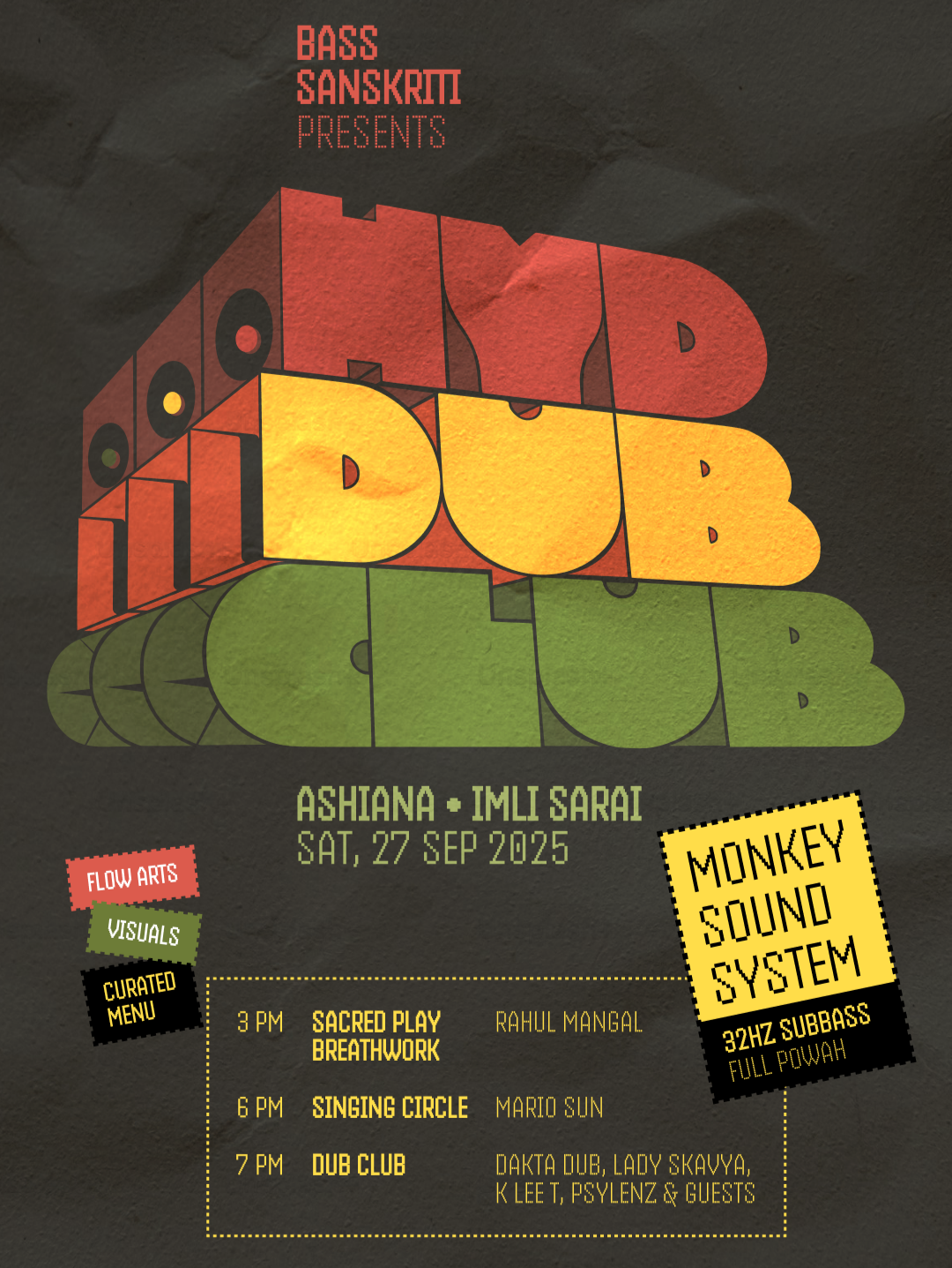 Poster for 'Hyd Dub Club' EP2 27Sept2025
